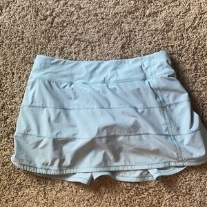 Lululemon pace rival skirt in hazy jade